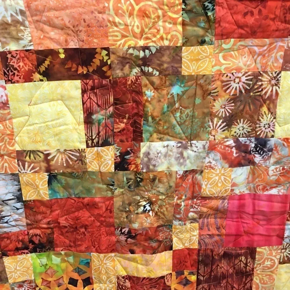 NWT. Hand Crafted Quilted Fall Colors Quilt